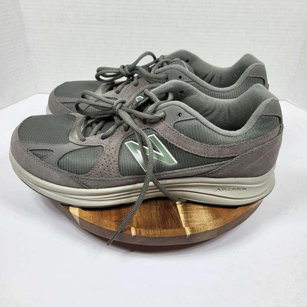 New Balance 877 Walking Shoes Mens 10.5 Grey Excellent MW877GT Suede Mesh ABZORB